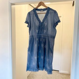 Wrap London blue Embroidered Dress 8 M